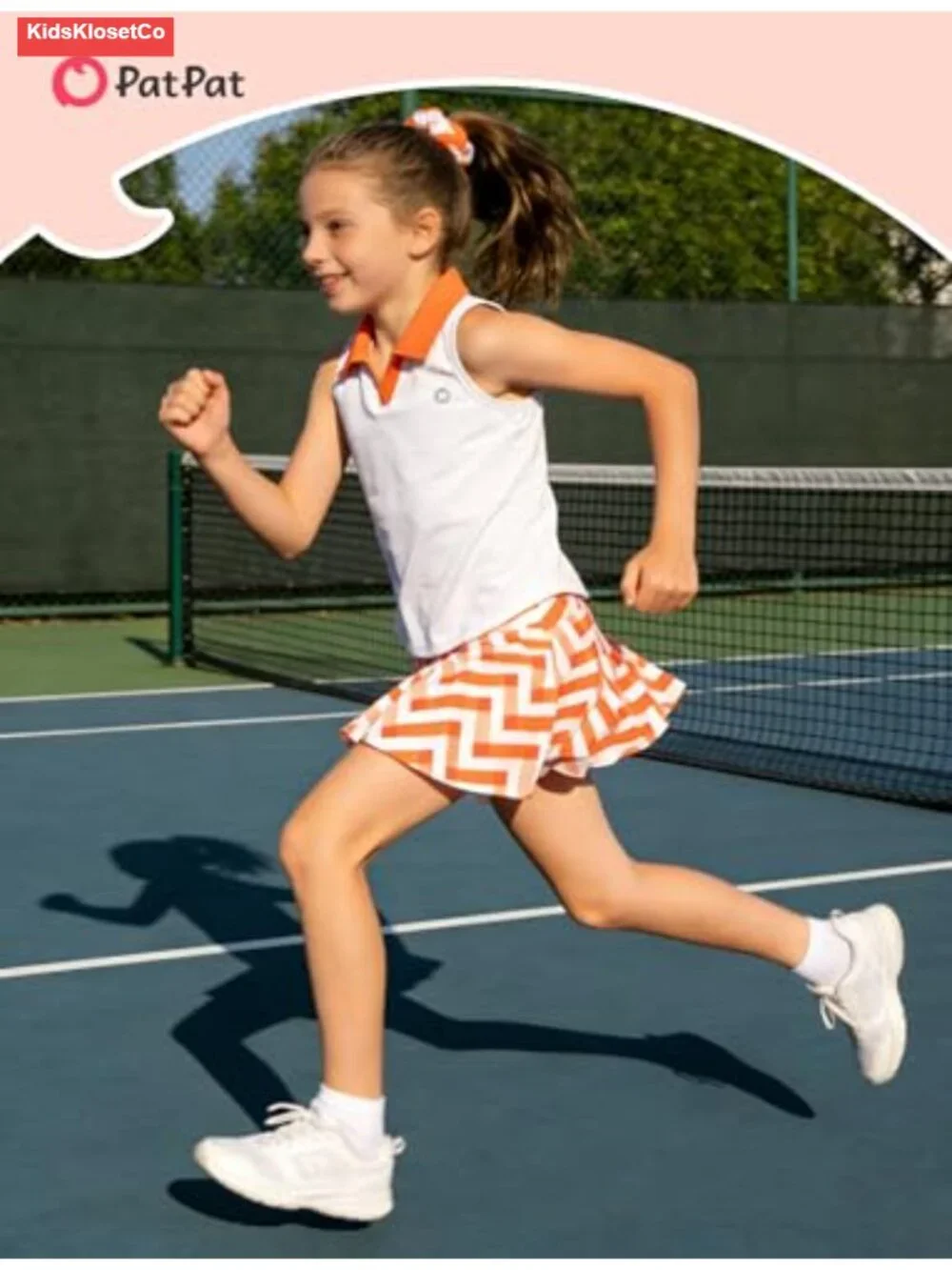 Girls 2-Piece Tennis Skort Outfit Sleeveless Polo Top with Built-In Shorts